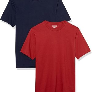 Amazon Essentials Men's Short Sleeve T-Shirts, Slim-Fit, Crewneck, Pack of 2