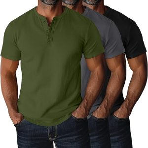 Ficerd 3 Pack Men's Big and Tall Shirts Cotton Short Sleeve Plus Size