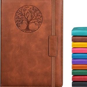 Lined Journal Notebook for Women Men,256 Pages A5 Hardcover Leather Journals